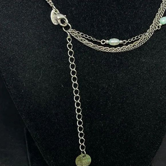 Lia Sophia Triple Strand Silver Tone And Mop Necklace (4269) - Picture 7 of 8